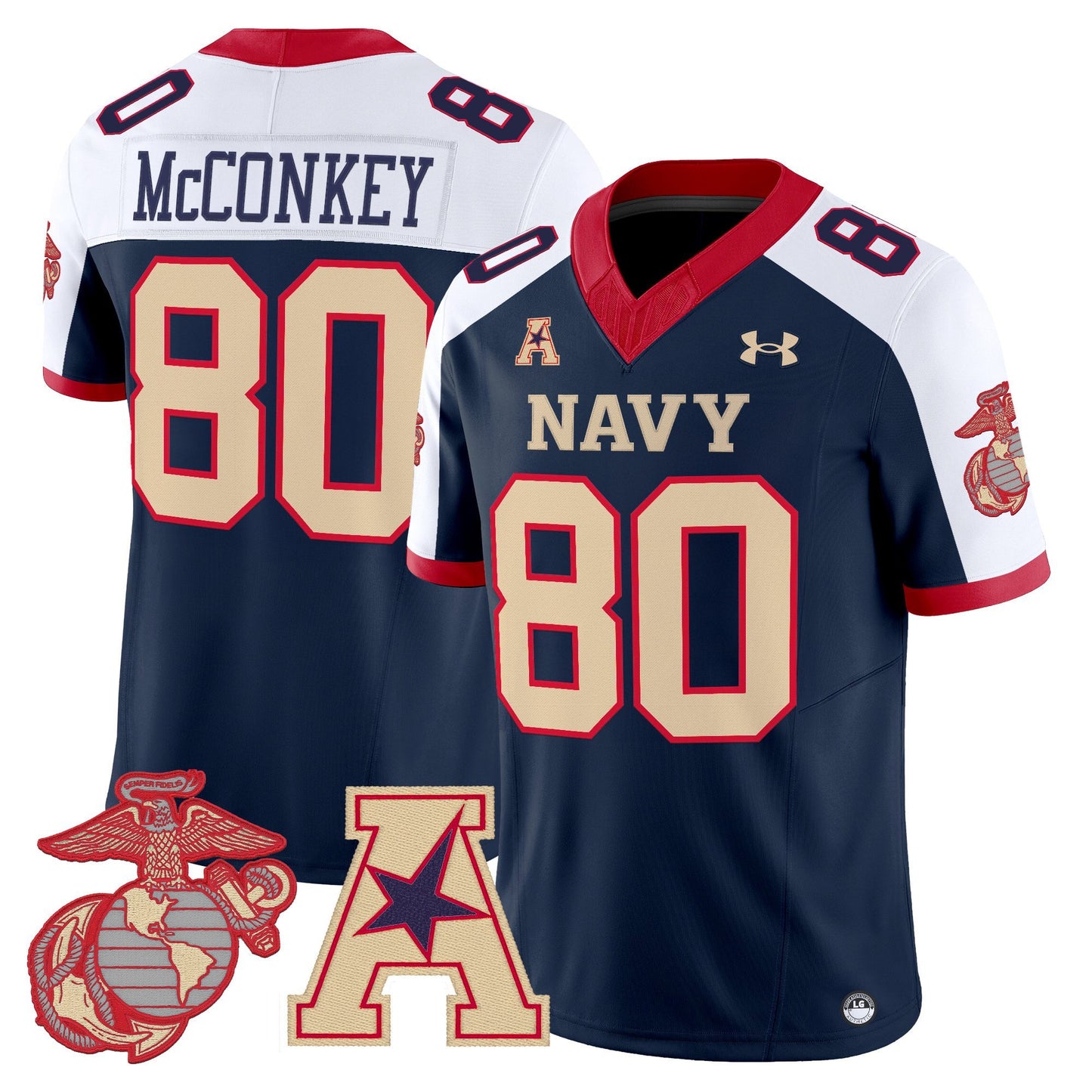 Men's Navy Midshipmen Vapor USMC Premier Jersey - All Stitched