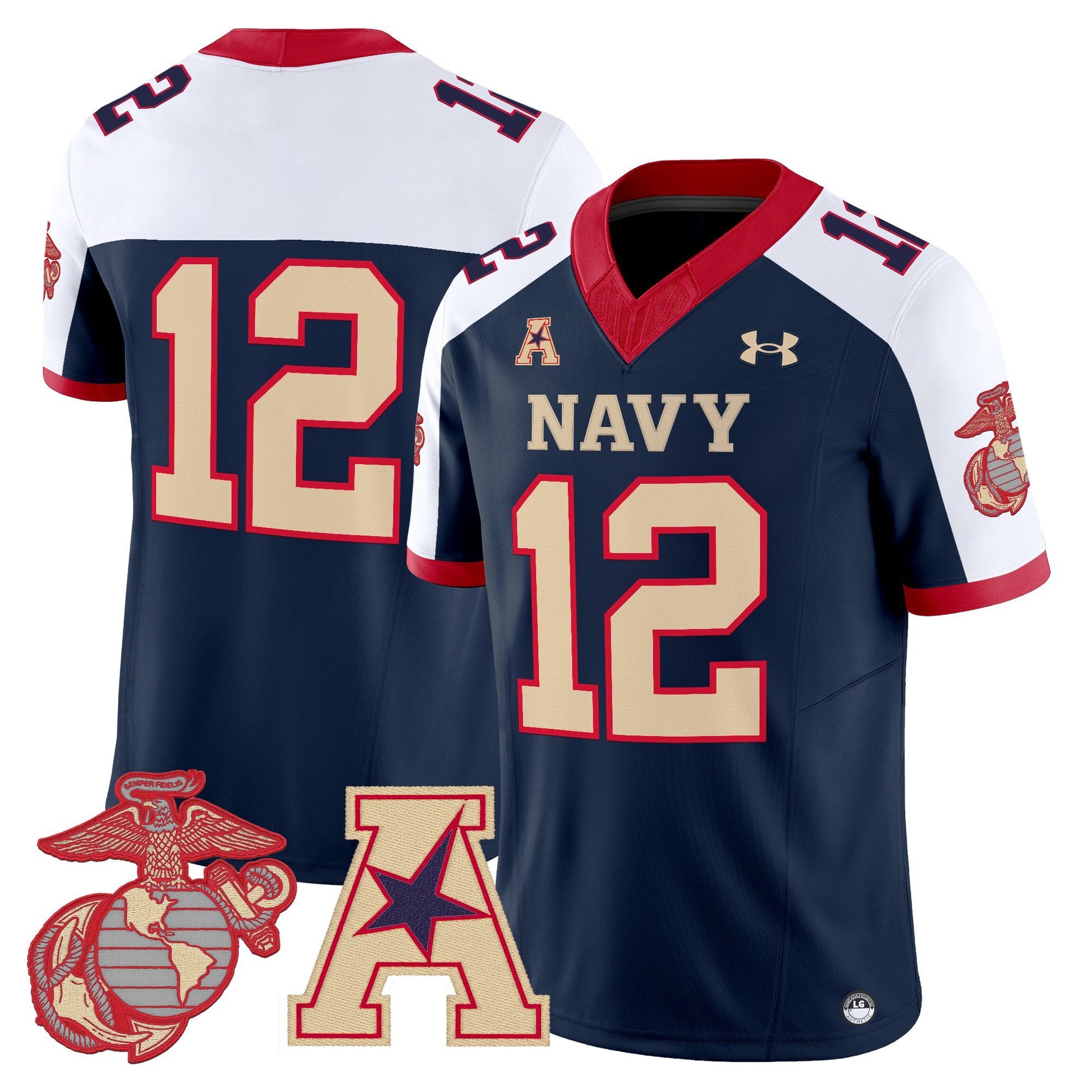 Men's Navy Midshipmen Vapor USMC Premier Jersey - All Stitched