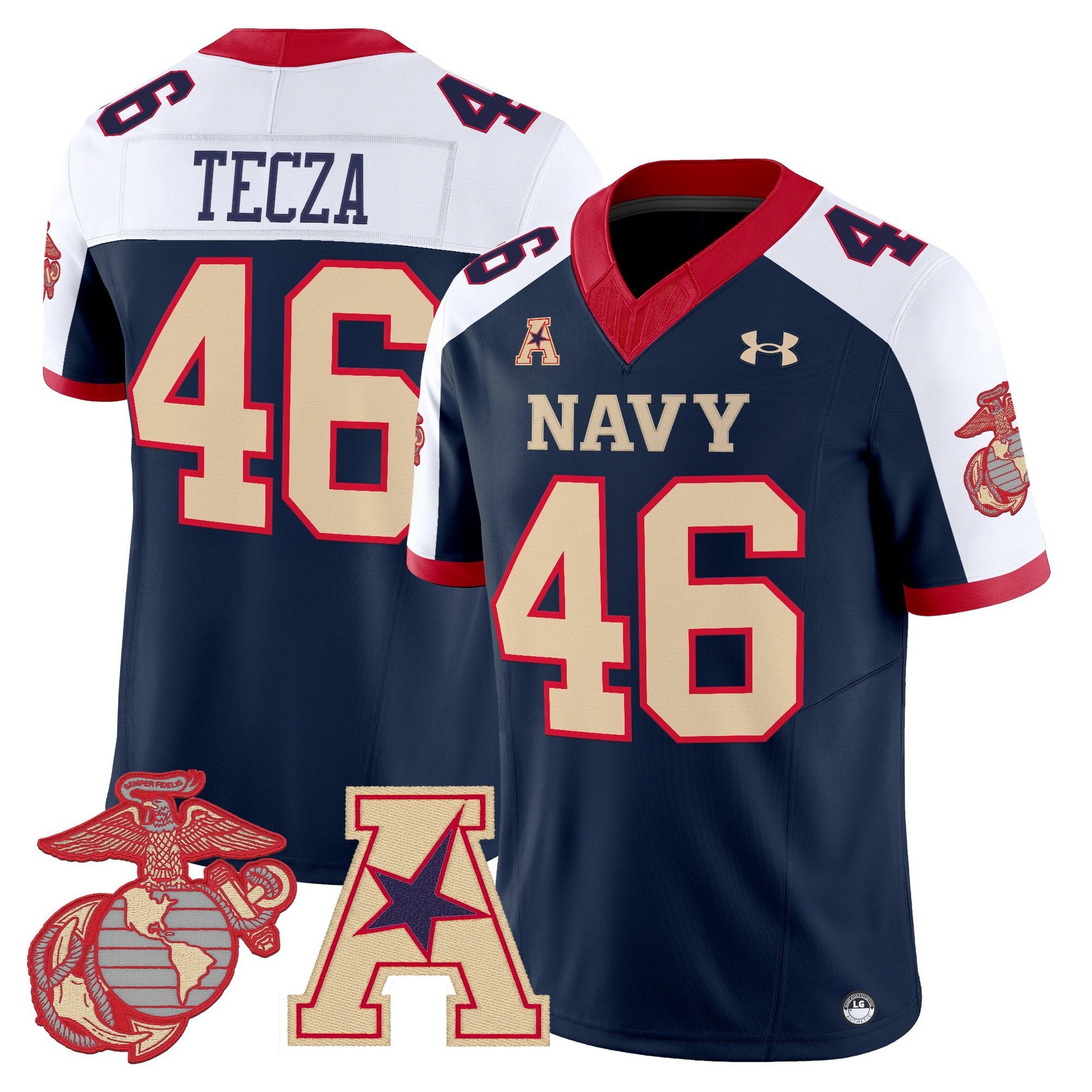 Men's Navy Midshipmen Vapor USMC Premier Jersey - All Stitched