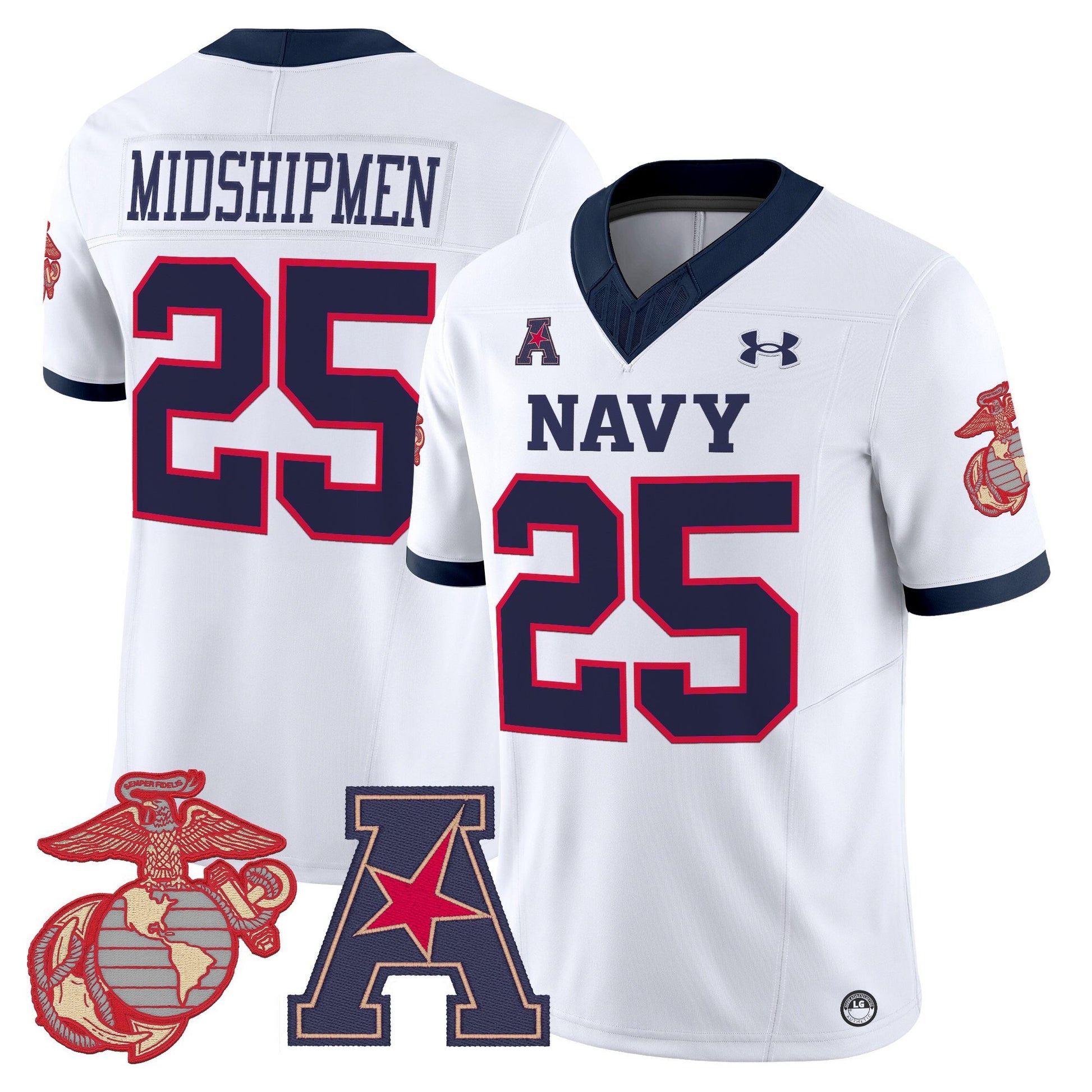 Men's Navy Midshipmen Vapor USMC Premier Jersey - All Stitched