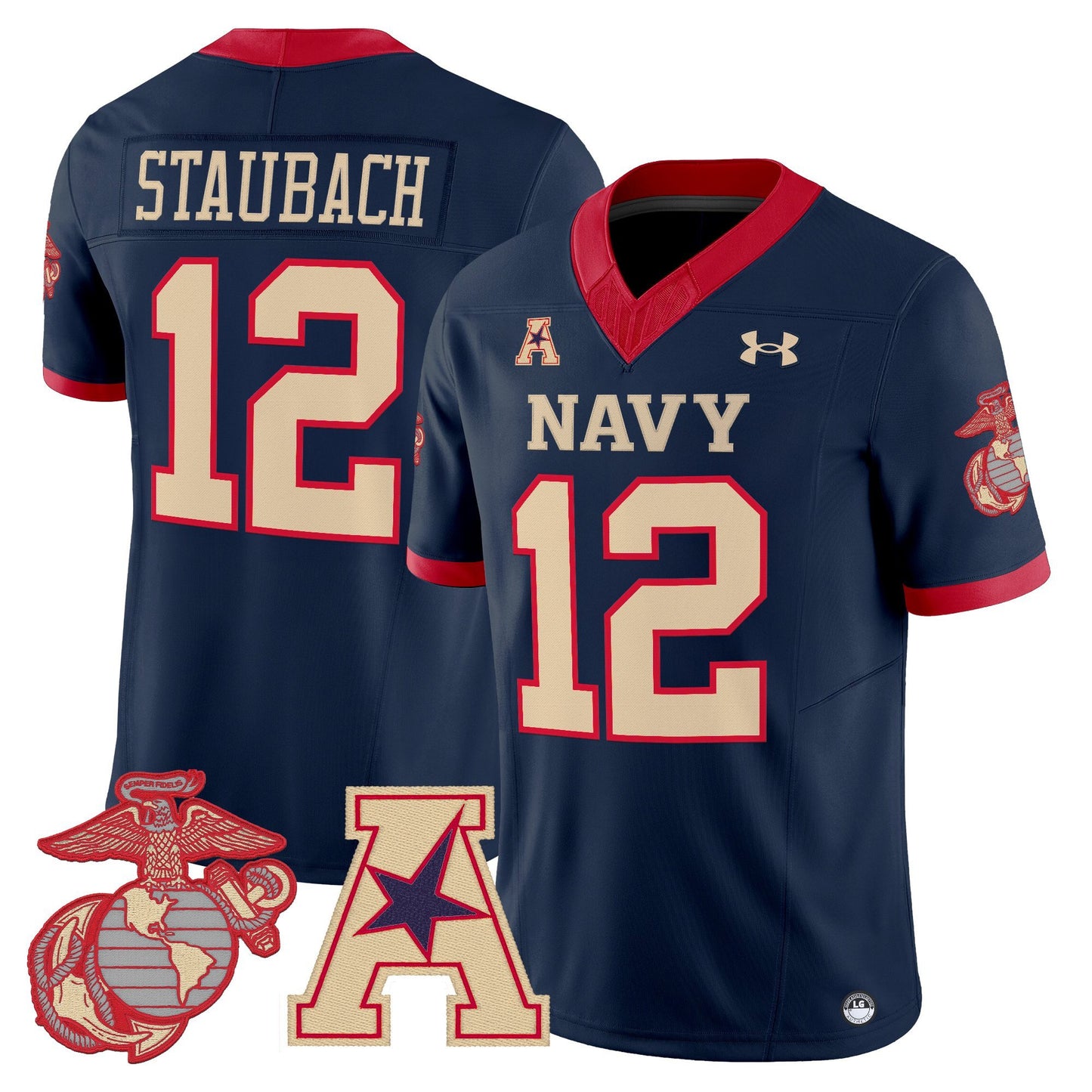 Men's Navy Midshipmen Vapor USMC Premier Jersey - All Stitched