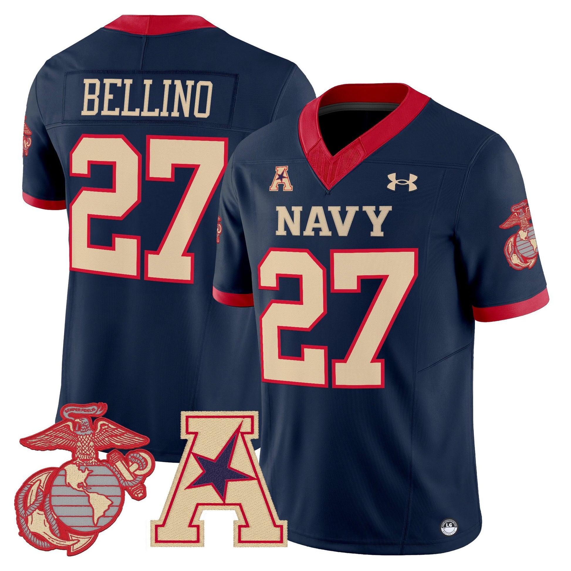 Men's Navy Midshipmen Vapor USMC Premier Jersey - All Stitched