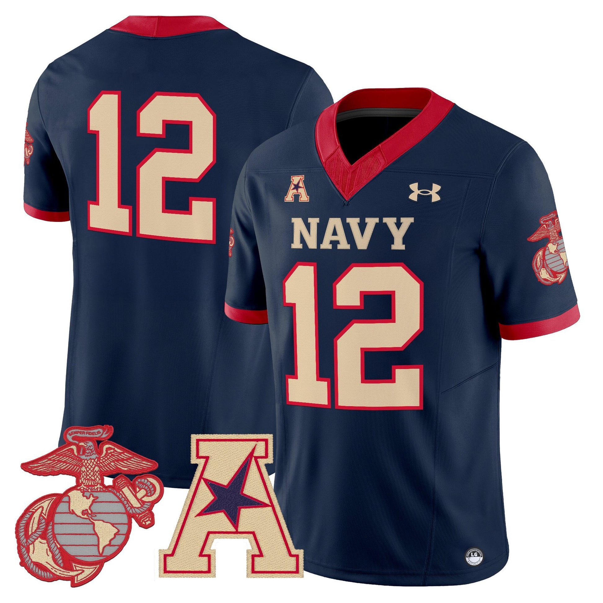 Men's Navy Midshipmen Vapor USMC Premier Jersey - All Stitched