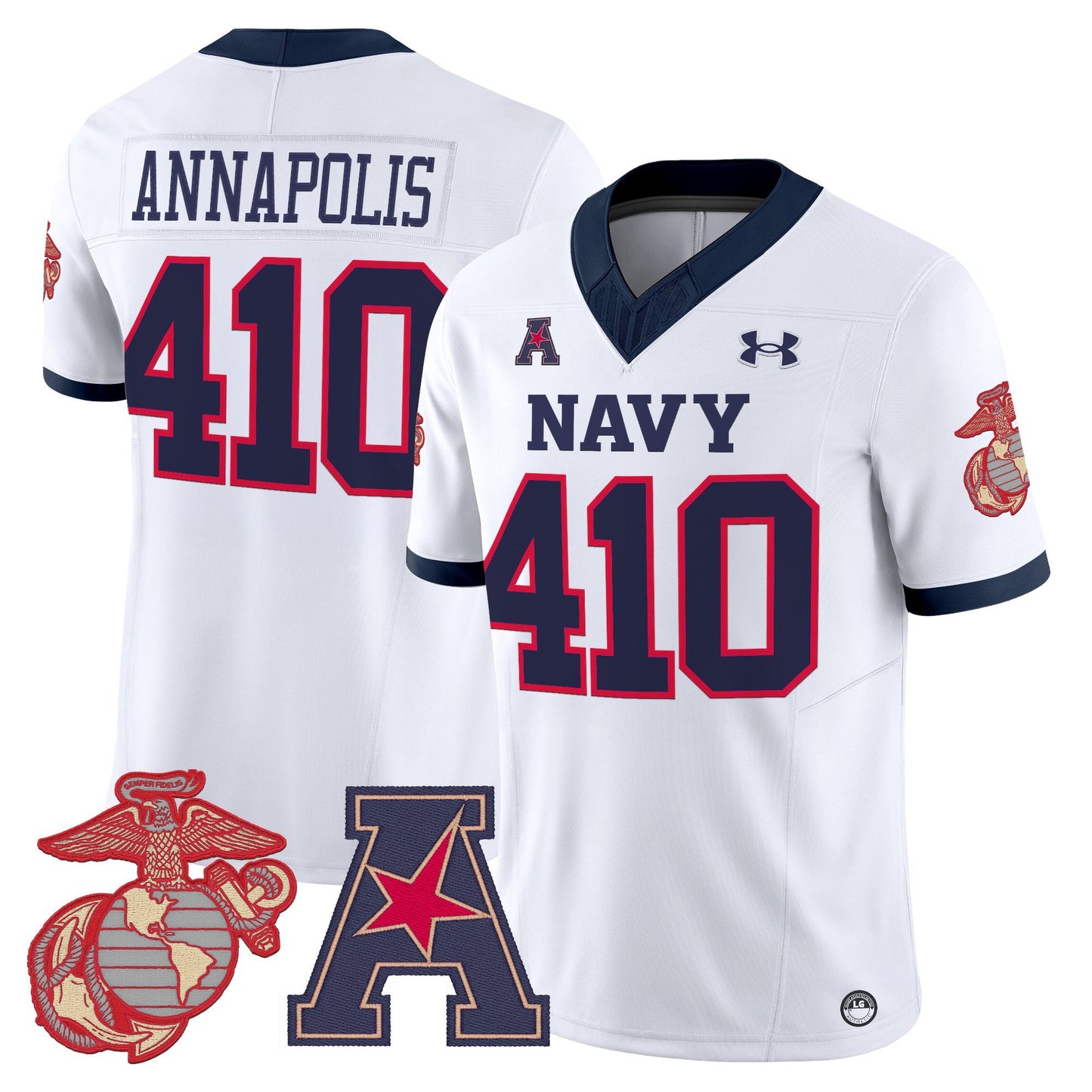 Men's Navy Midshipmen Vapor USMC Premier Jersey - All Stitched