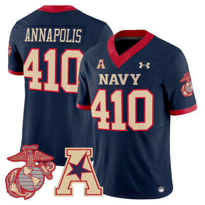 Men's Navy Midshipmen Vapor USMC Premier Jersey - All Stitched