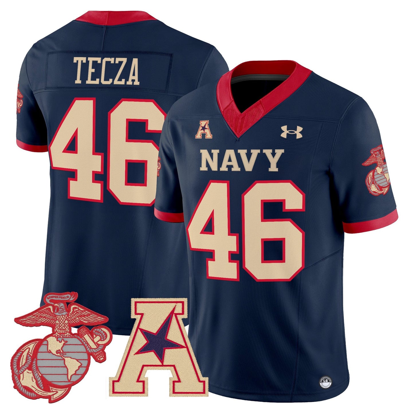 Men's Navy Midshipmen Vapor USMC Premier Jersey - All Stitched