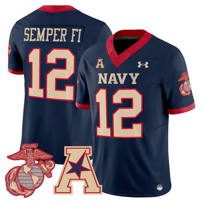 Men's Navy Midshipmen Vapor USMC Premier Jersey - All Stitched