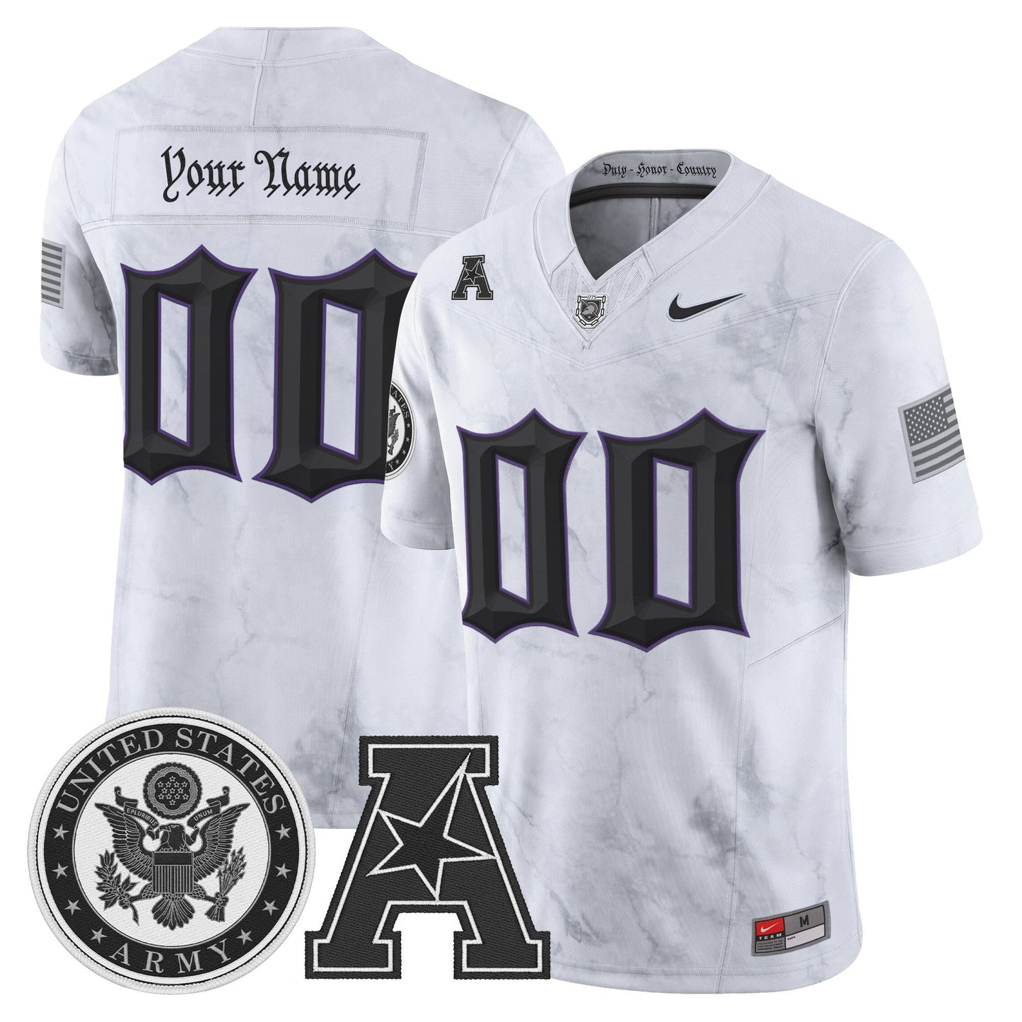 Army Black Knights Honoring 250 Years Of Service And Sacrifice Vapor Limited Custom Jersey - All Stitched