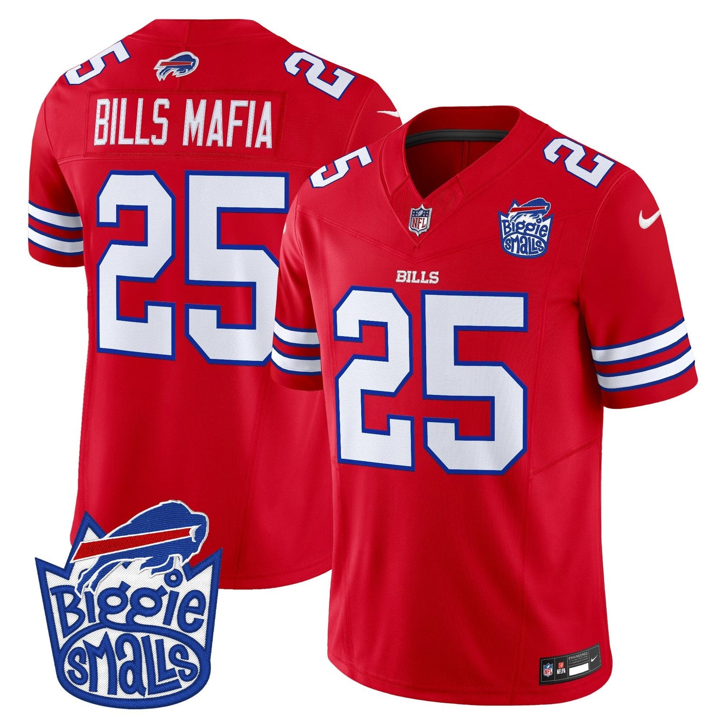 Men's Biggie Smalls × Buffalo Bills Vapor Limited Jersey - All stitched