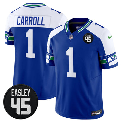 Men's Seattle Seahawks #45 Kenny Easley Memorial Patch Vapor Limited Jersey - All Stitched