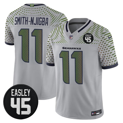 Men's Seattle Seahawks #45 Kenny Easley Memorial Patch Vapor Limited Jersey - All Stitched