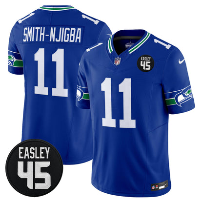 Men's Seattle Seahawks #45 Kenny Easley Memorial Patch Vapor Limited Jersey - All Stitched