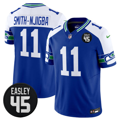 Men's Seattle Seahawks #45 Kenny Easley Memorial Patch Vapor Limited Jersey - All Stitched