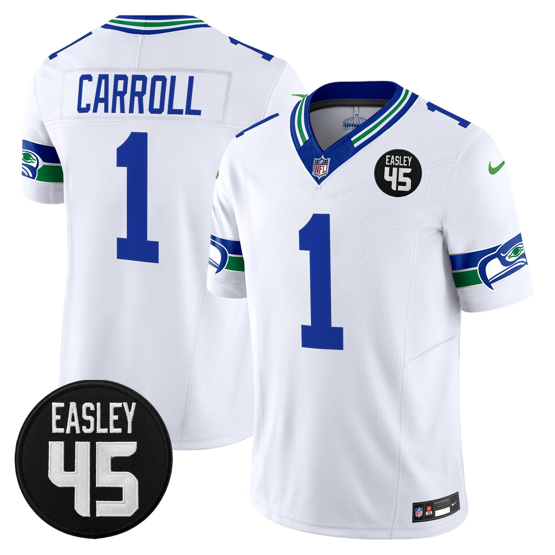 Men's Seattle Seahawks #45 Kenny Easley Memorial Patch Vapor Limited Jersey - All Stitched