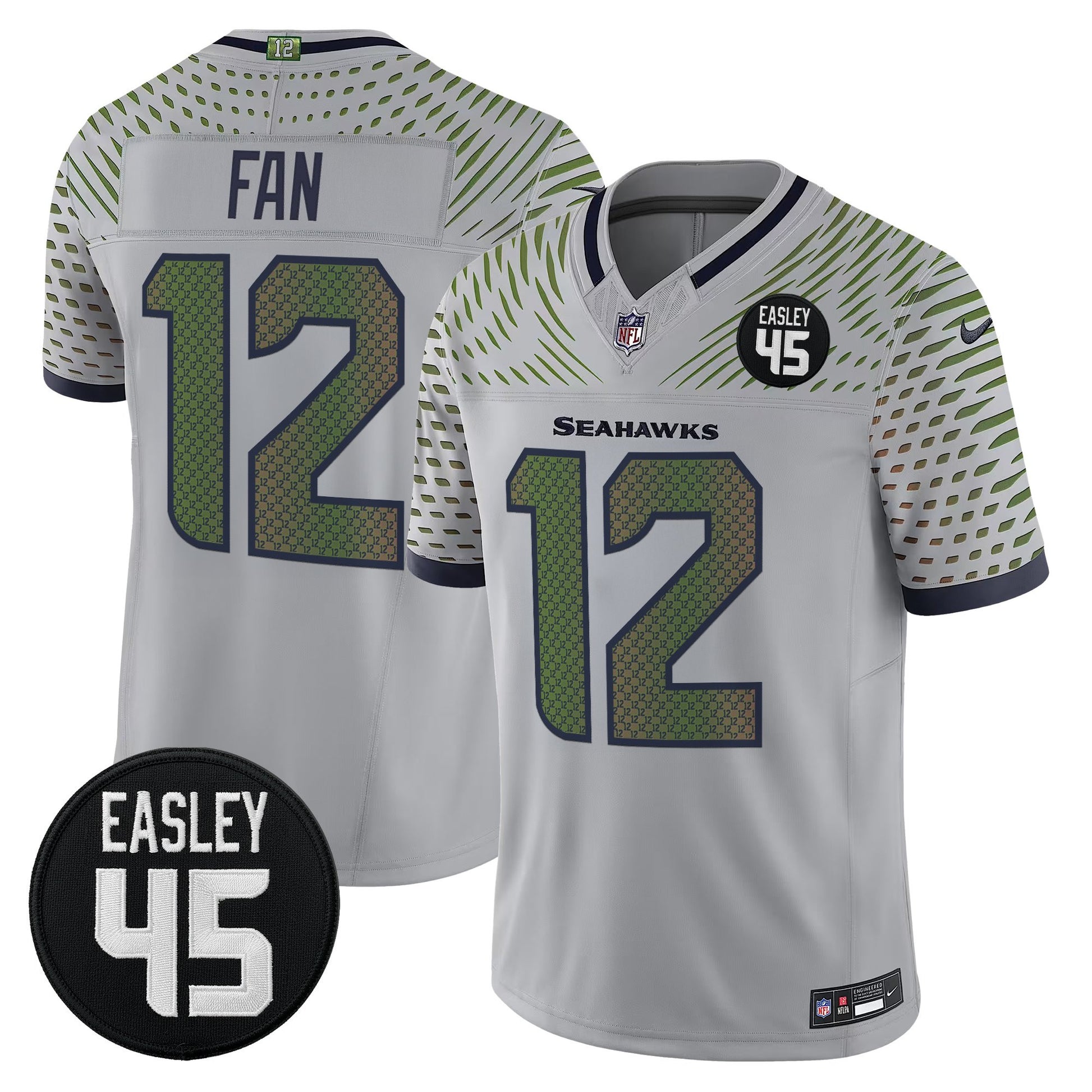 Men's Seattle Seahawks #45 Kenny Easley Memorial Patch Vapor Limited Jersey - All Stitched