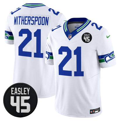 Men's Seattle Seahawks #45 Kenny Easley Memorial Patch Vapor Limited Jersey - All Stitched