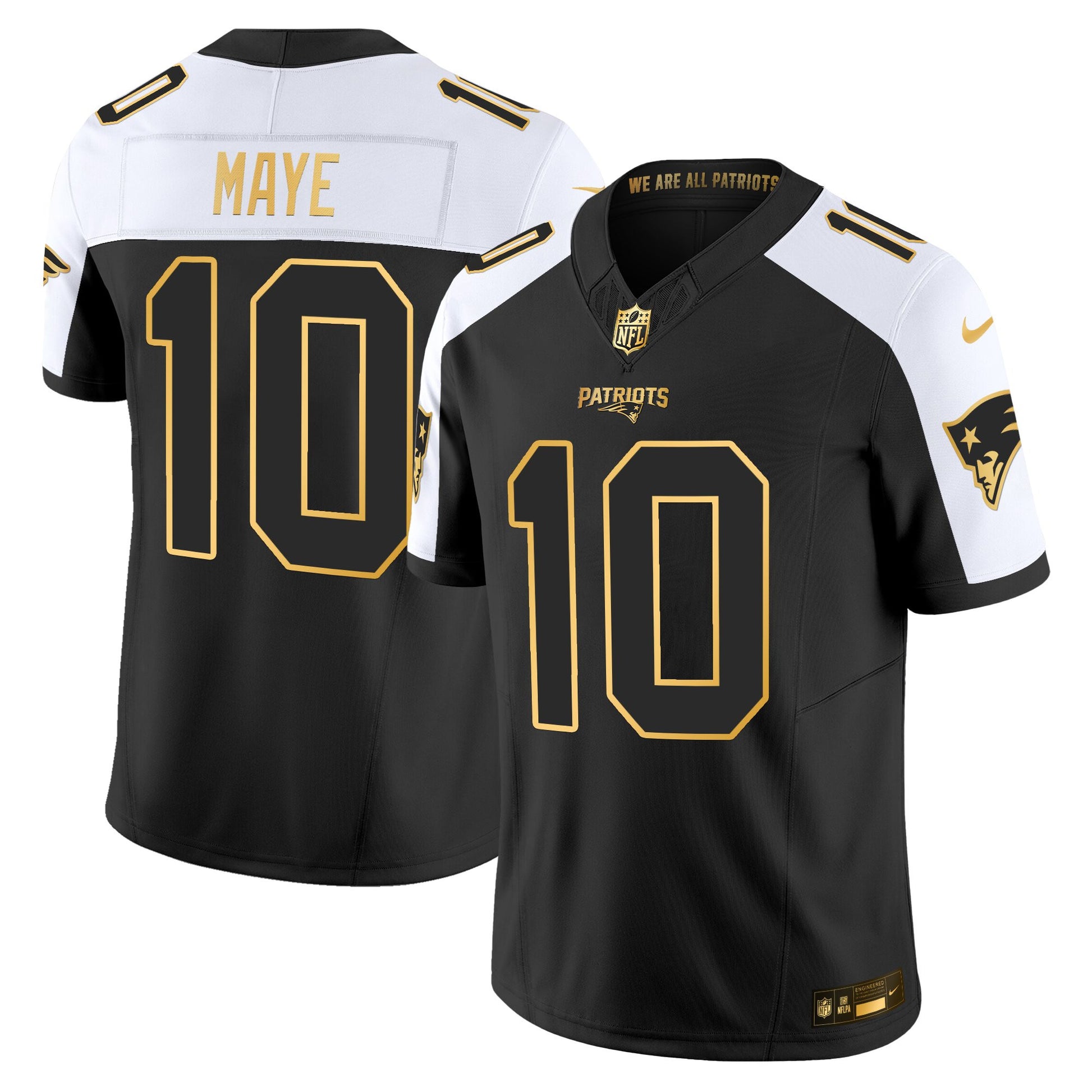 Men's New England Patriots 2025 Gold Vapor Limited Jersey - All Stitched