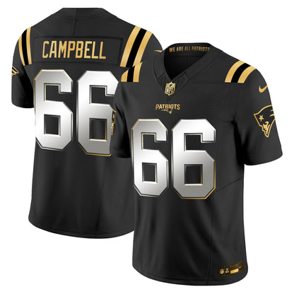 Men's New England Patriots 2025 Gold Vapor Limited Jersey - All Stitched