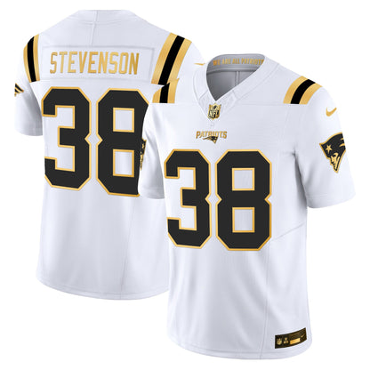 Men's New England Patriots 2025 Gold Vapor Limited Jersey - All Stitched