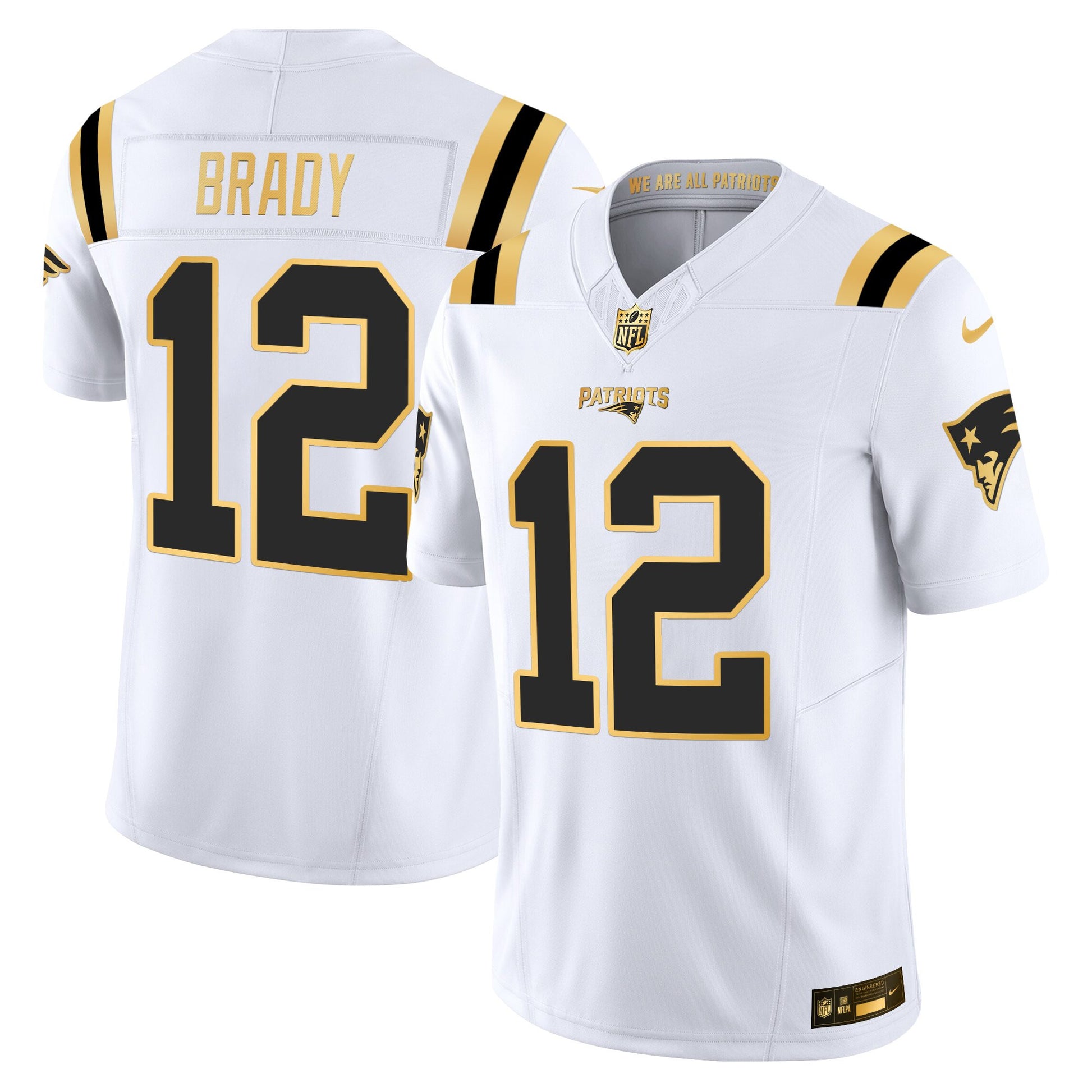 Men's New England Patriots 2025 Gold Vapor Limited Jersey - All Stitched