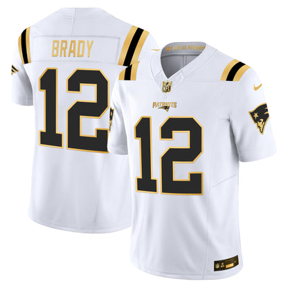 Men's New England Patriots 2025 Gold Vapor Limited Jersey - All Stitched
