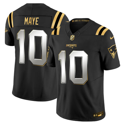 Men's New England Patriots 2025 Gold Vapor Limited Jersey - All Stitched