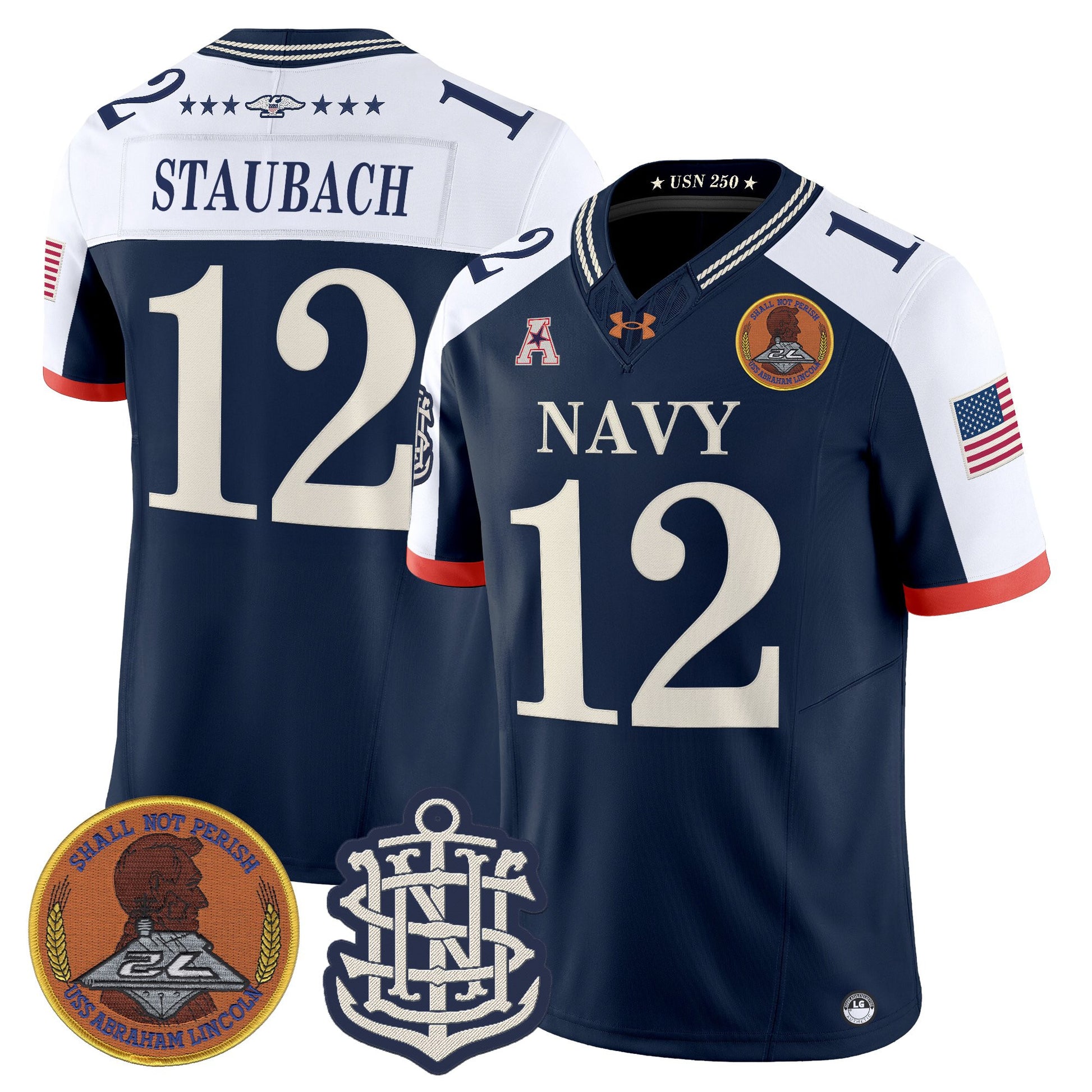 Men's Navy Midshipmen 250th Anniversary Vapor Limited Jersey - Stitched