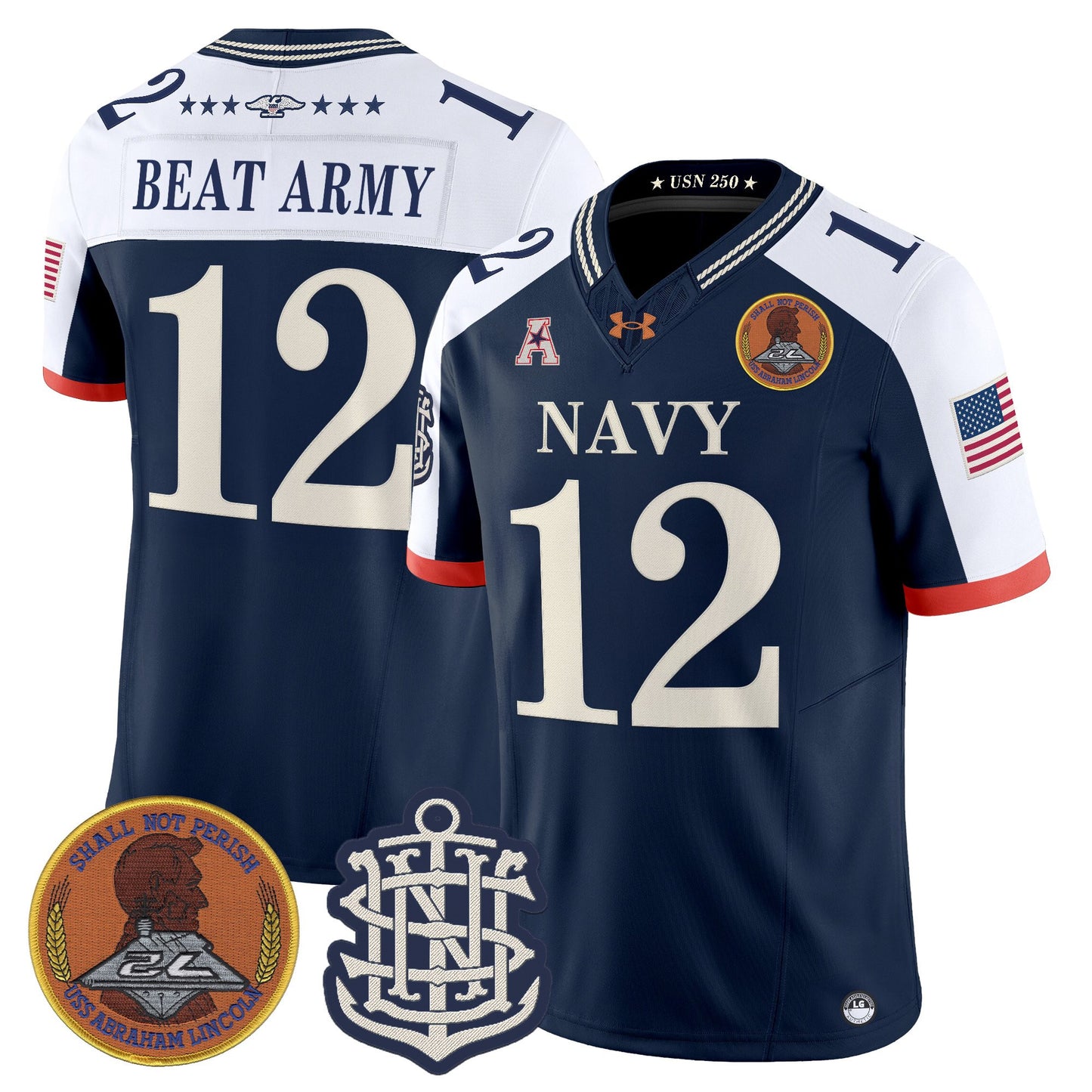 Men's Navy Midshipmen 250th Anniversary Vapor Limited Jersey - Stitched