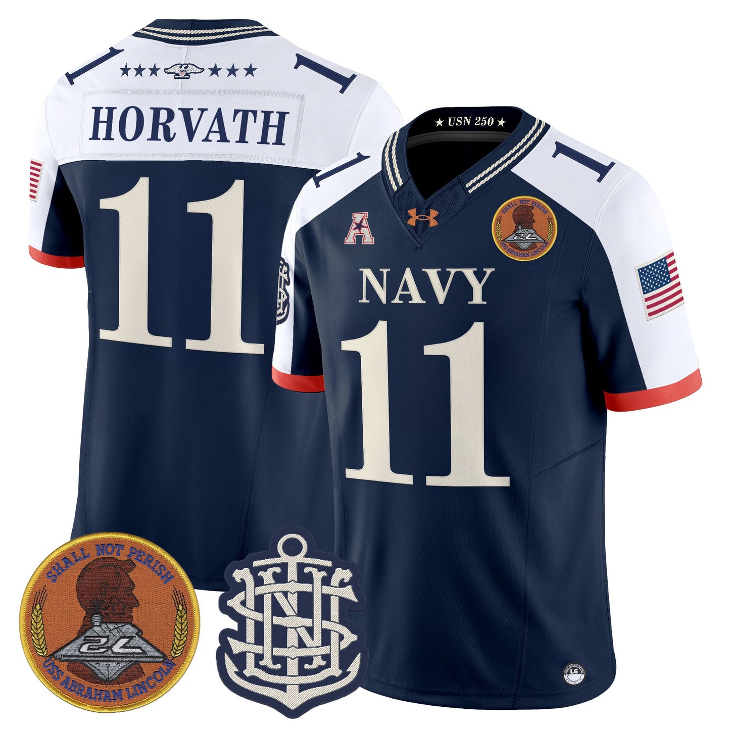Men's Navy Midshipmen 250th Anniversary Vapor Limited Jersey - Stitched