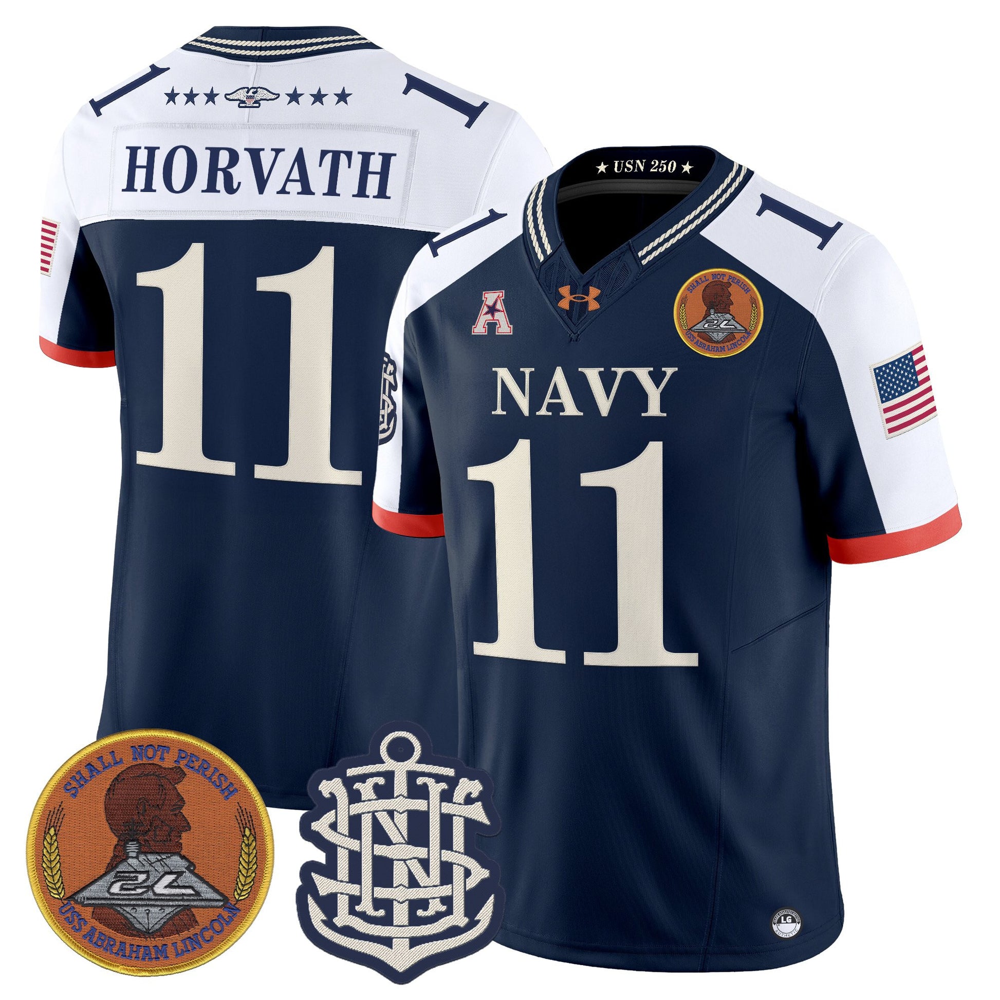 Men's Navy Midshipmen 250th Anniversary Vapor Limited Jersey - Stitched