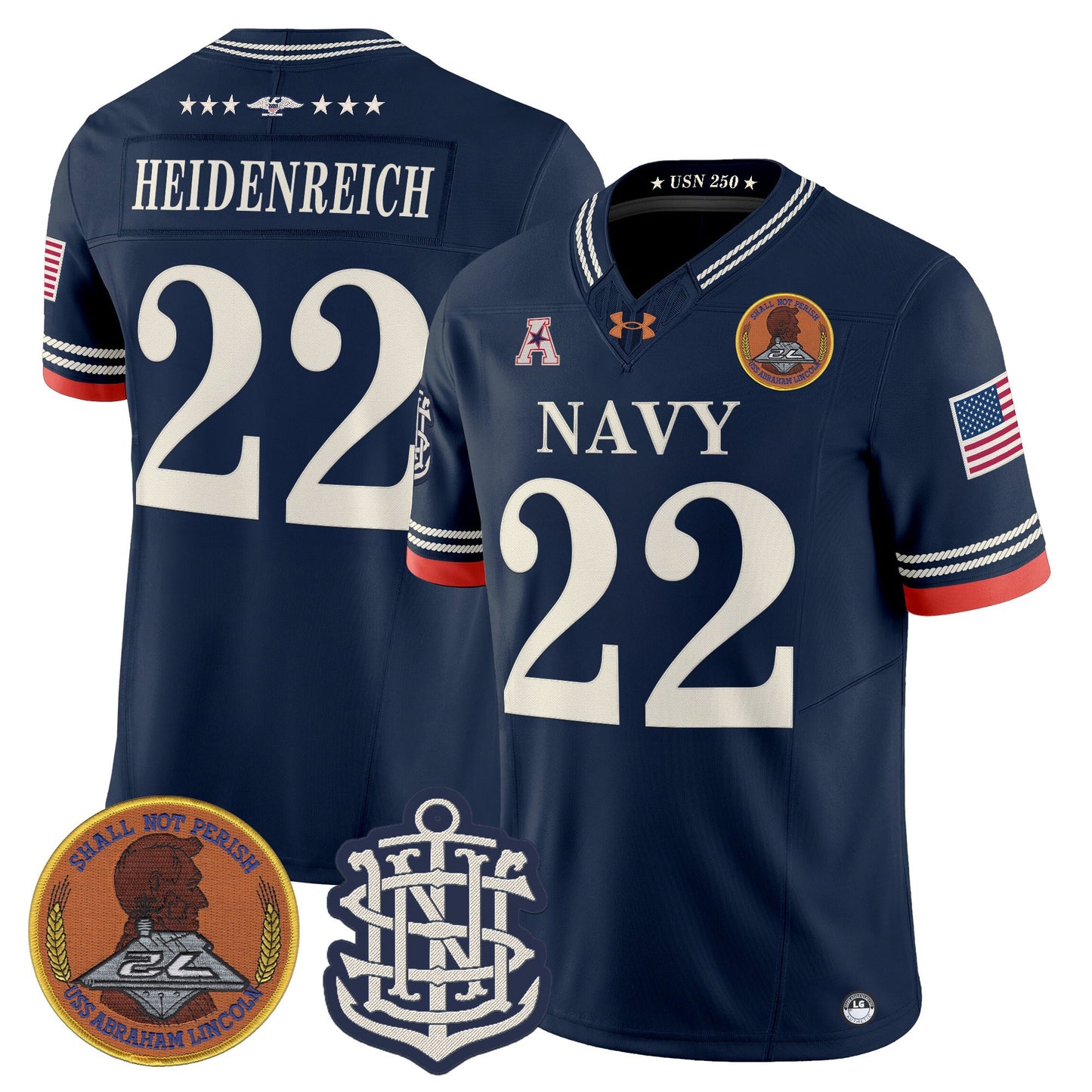 Men's Navy Midshipmen 250th Anniversary Vapor Limited Jersey - Stitched