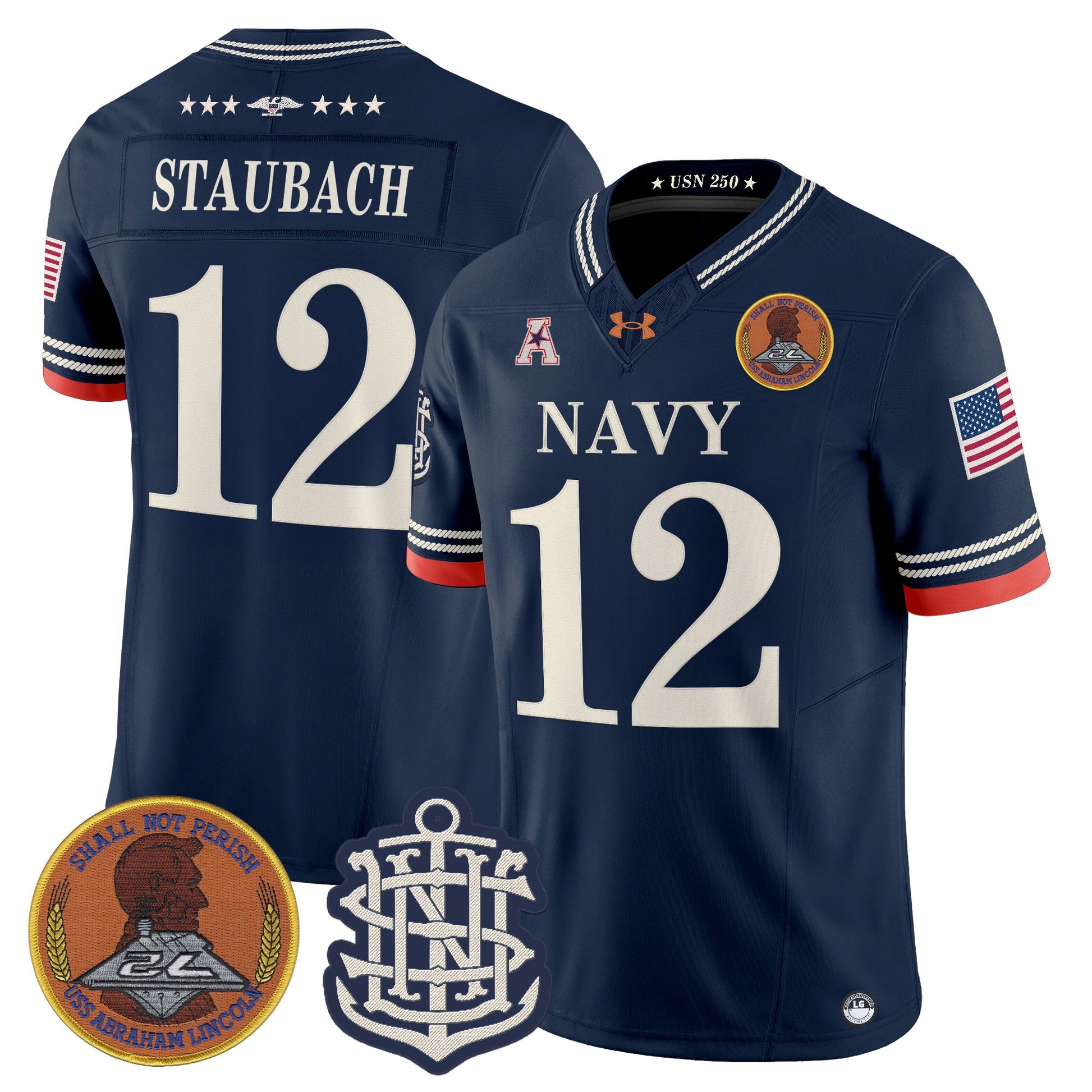 Men's Navy Midshipmen 250th Anniversary Vapor Limited Jersey - Stitched
