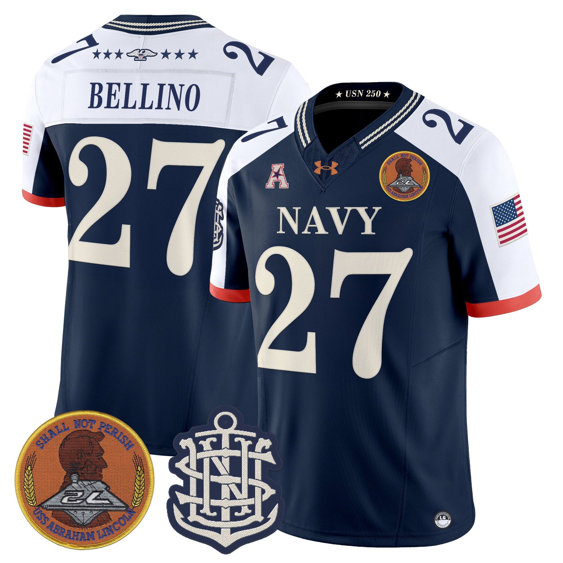 Men's Navy Midshipmen 250th Anniversary Vapor Limited Jersey - Stitched