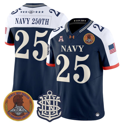 Men's Navy Midshipmen 250th Anniversary Vapor Limited Jersey - Stitched