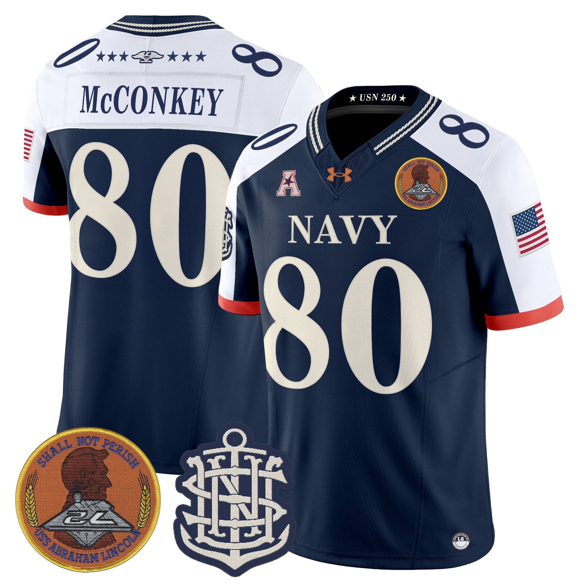 Men's Navy Midshipmen 250th Anniversary Vapor Limited Jersey - Stitched