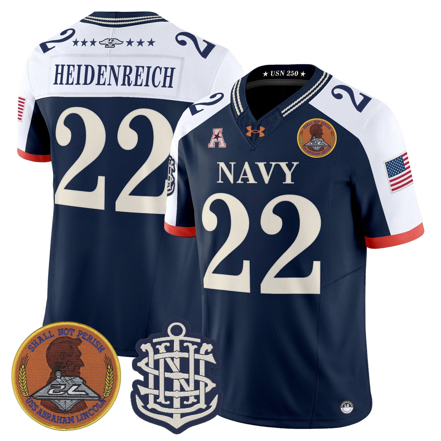 Men's Navy Midshipmen 250th Anniversary Vapor Limited Jersey - Stitched