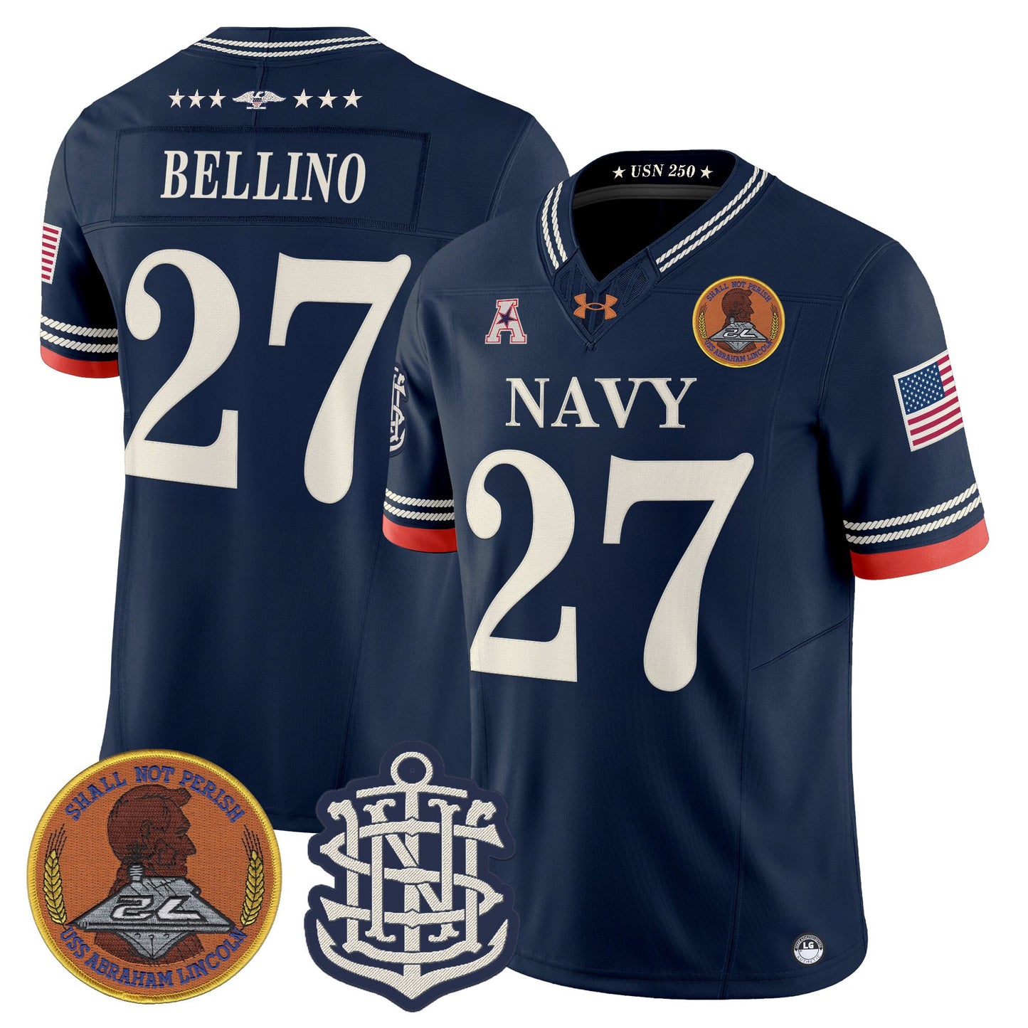 Men's Navy Midshipmen 250th Anniversary Vapor Limited Jersey - Stitched