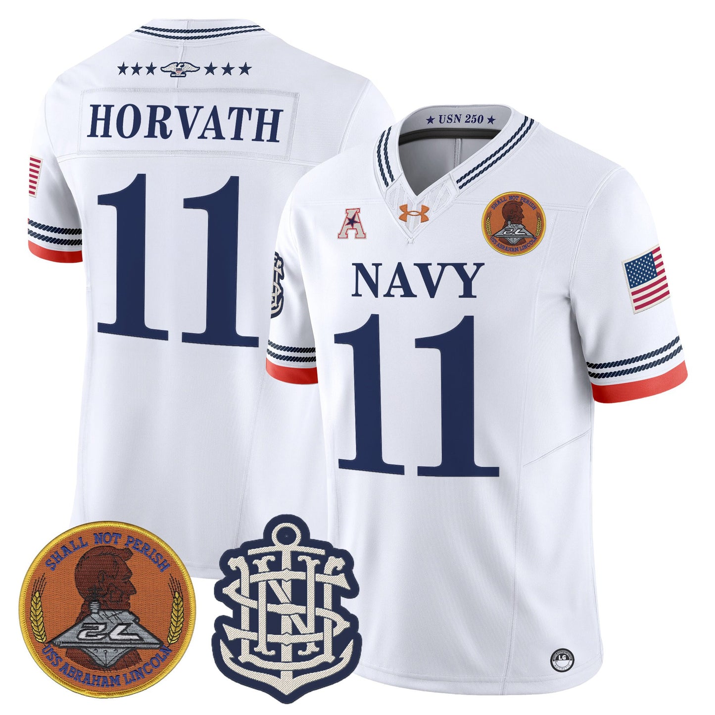 Men's Navy Midshipmen 250th Anniversary Vapor Limited Jersey - Stitched