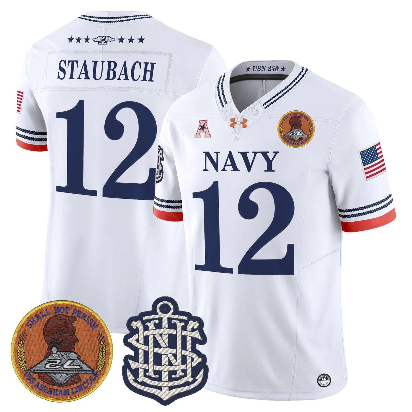 Men's Navy Midshipmen 250th Anniversary Vapor Limited Jersey - Stitched