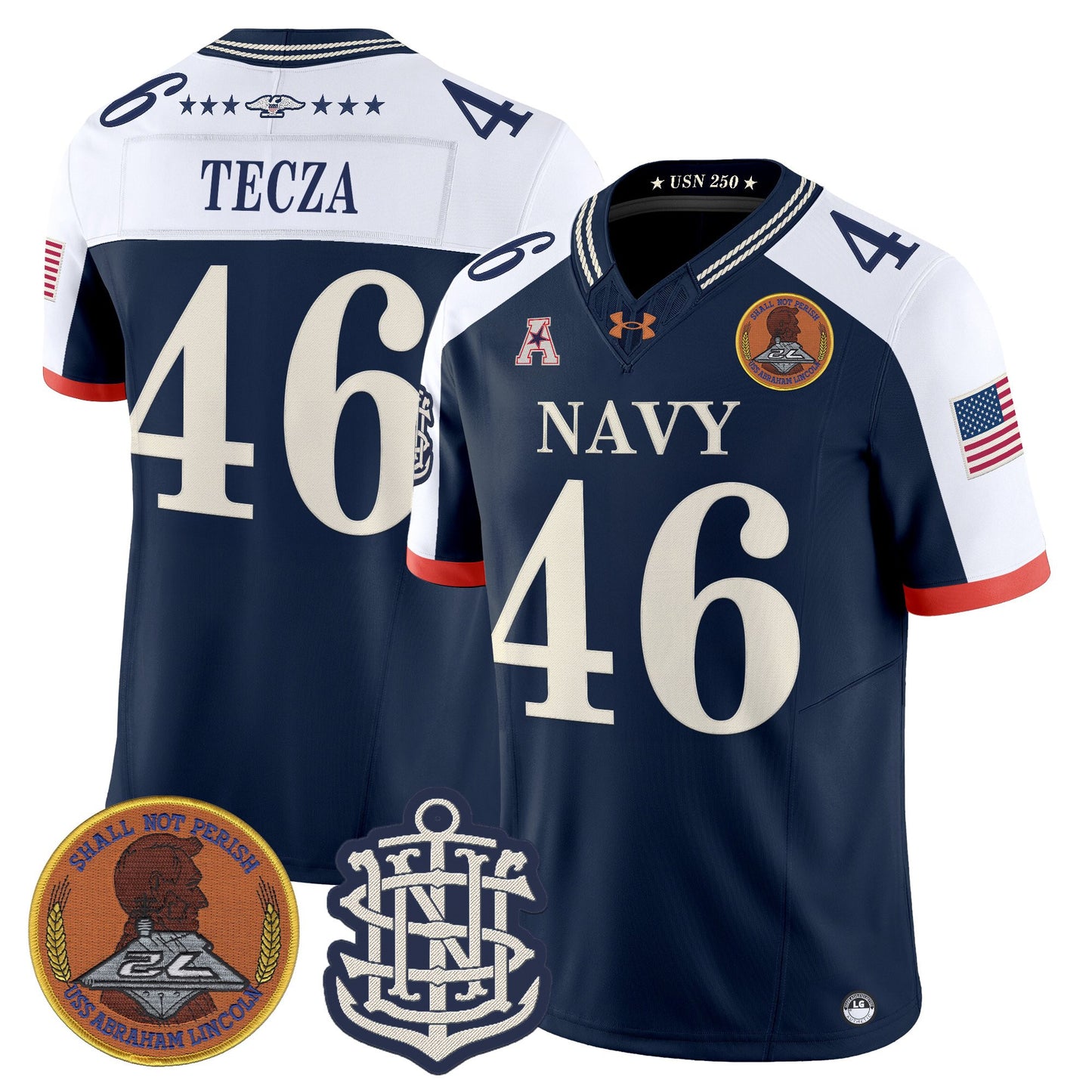 Men's Navy Midshipmen 250th Anniversary Vapor Limited Jersey - Stitched