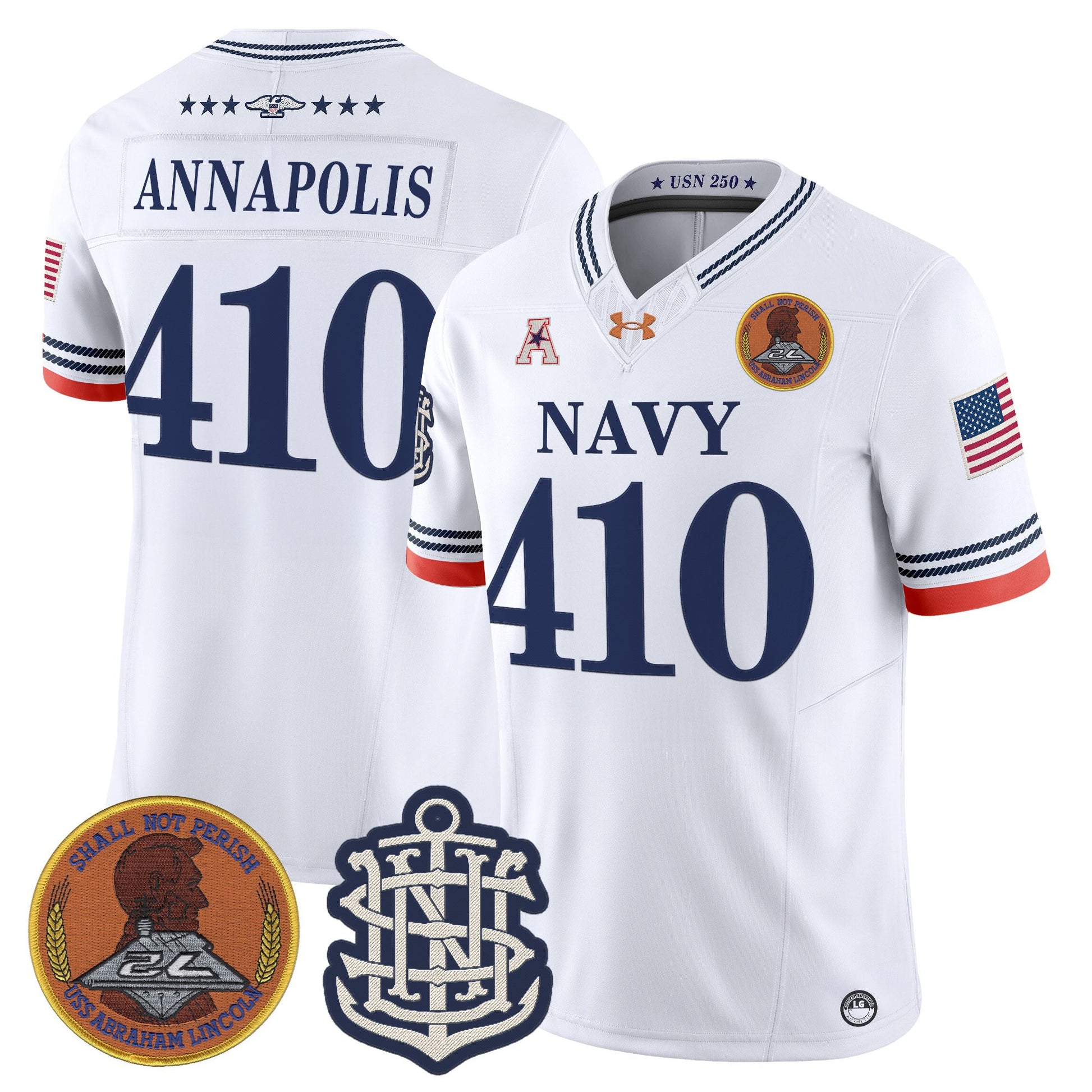 Men's Navy Midshipmen 250th Anniversary Vapor Limited Jersey - Stitched