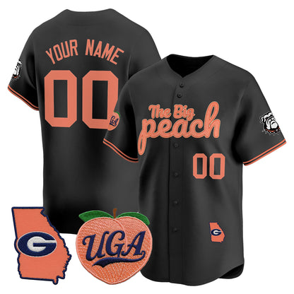 Georgia Bulldogs The Big Peach Vapor Baseball Custom Jersey - All stitched