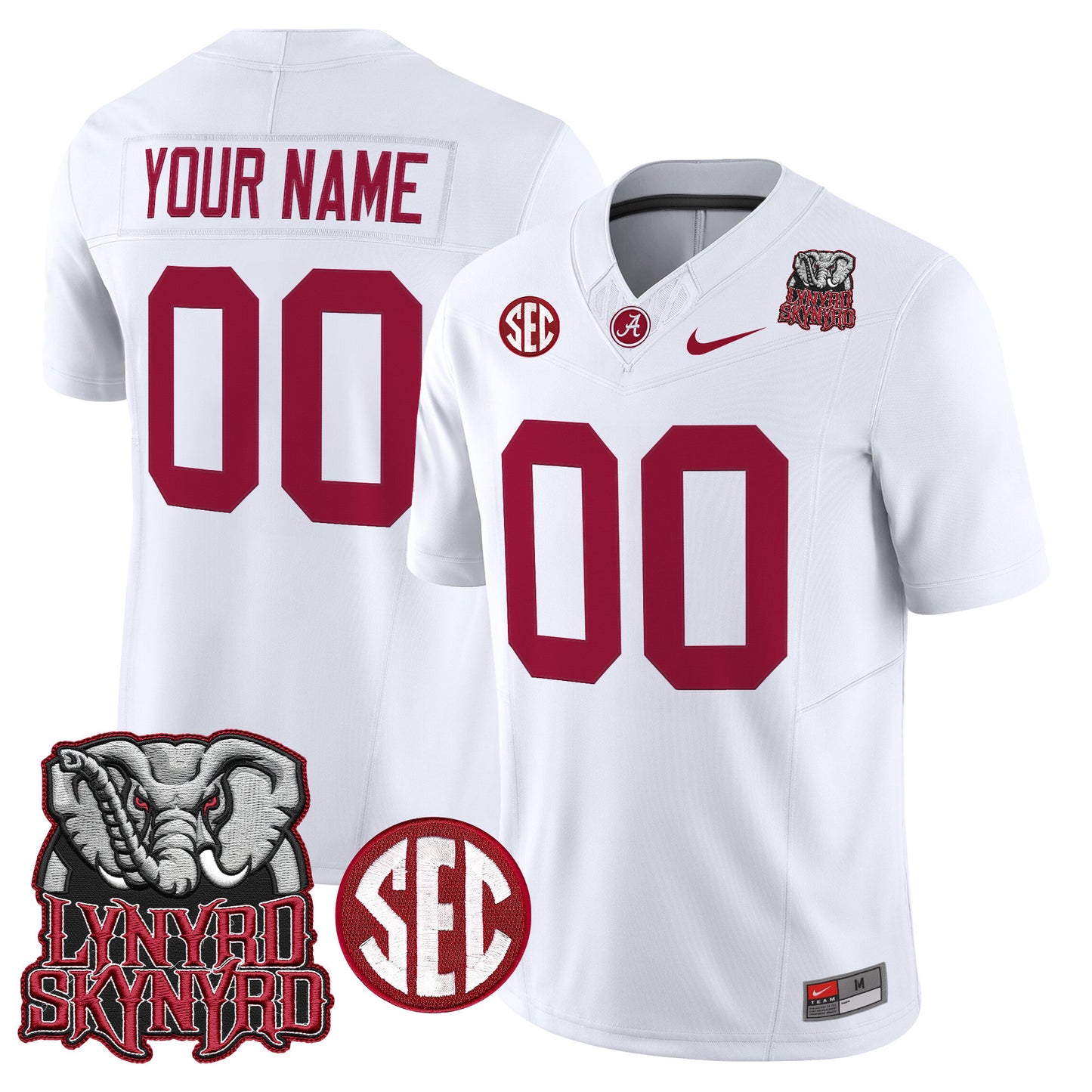 Alabama Crimson Tide x Lynyrd Skynyrd Vapor Limited Custom Jersey - Alabama Map - All Stitched
