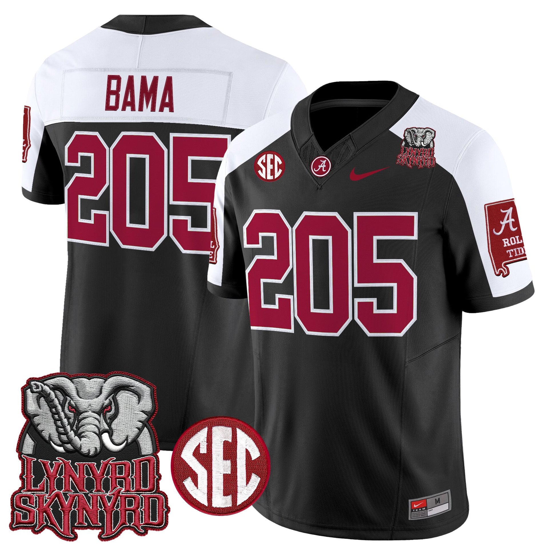 Men's Alabama Crimson Tide x Lynyrd Skynyrd Vapor Limited Jersey - Alabama Map - All Stitched