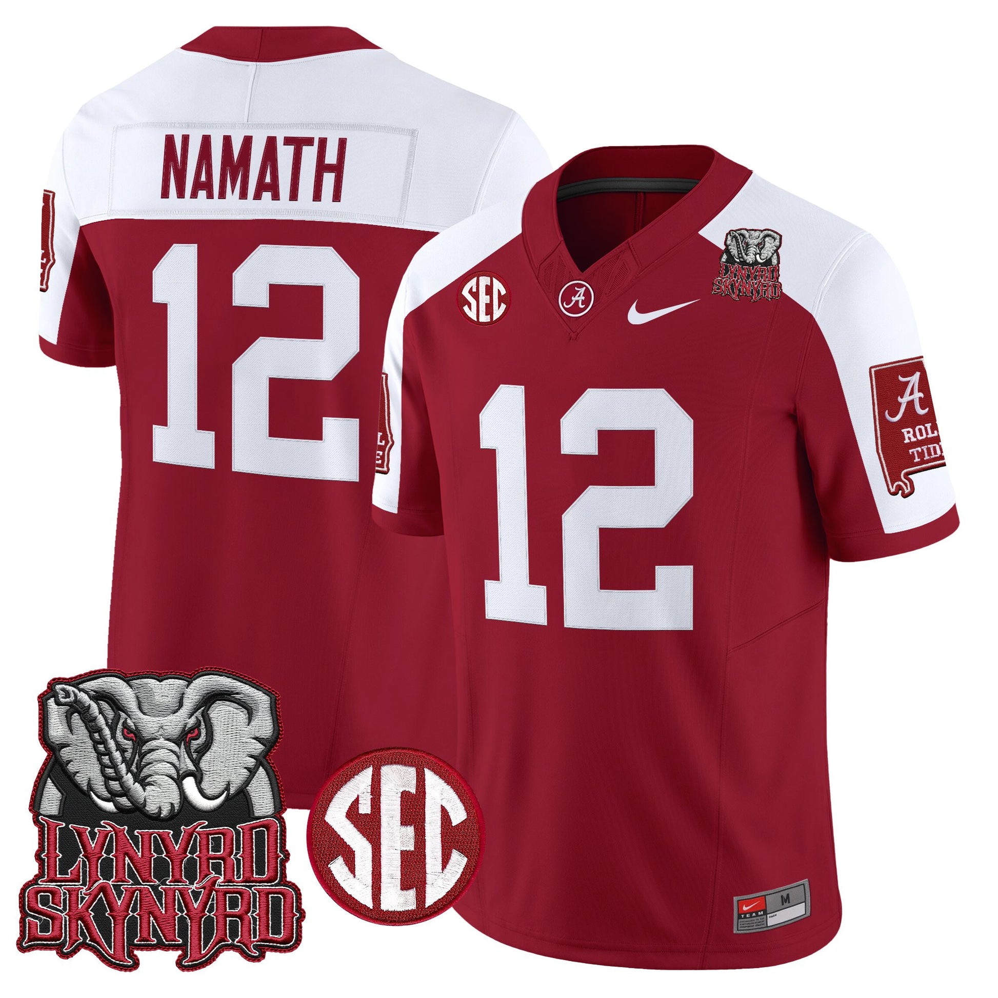 Men's Alabama Crimson Tide x Lynyrd Skynyrd Vapor Limited Jersey - Alabama Map - All Stitched