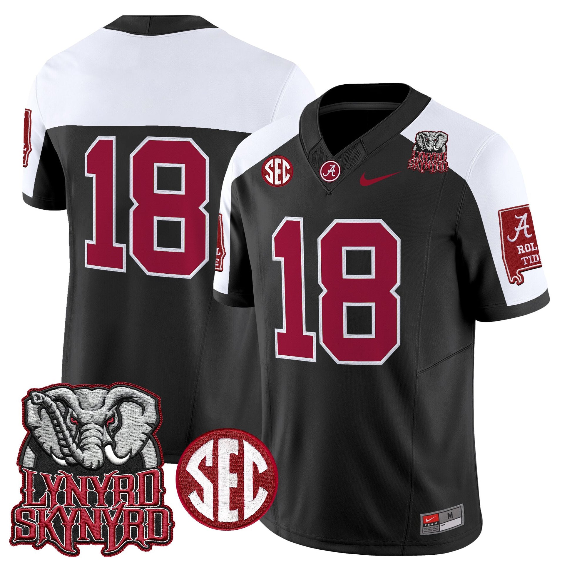 Men's Alabama Crimson Tide x Lynyrd Skynyrd Vapor Limited Jersey - Alabama Map - All Stitched