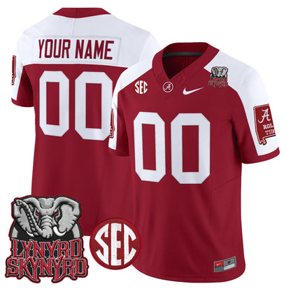Alabama Crimson Tide x Lynyrd Skynyrd Vapor Limited Custom Jersey - Alabama Map - All Stitched