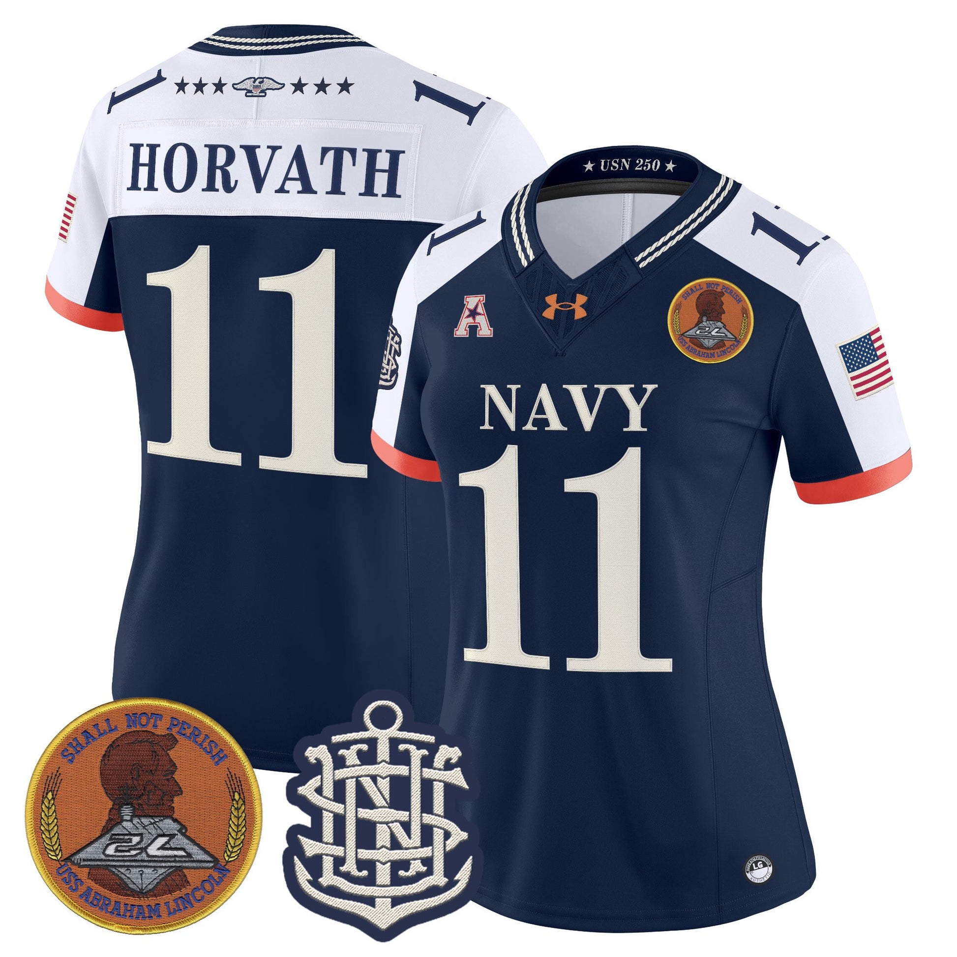 Women's Navy Midshipmen 250th Anniversary Vapor Limited Jersey - Stitched