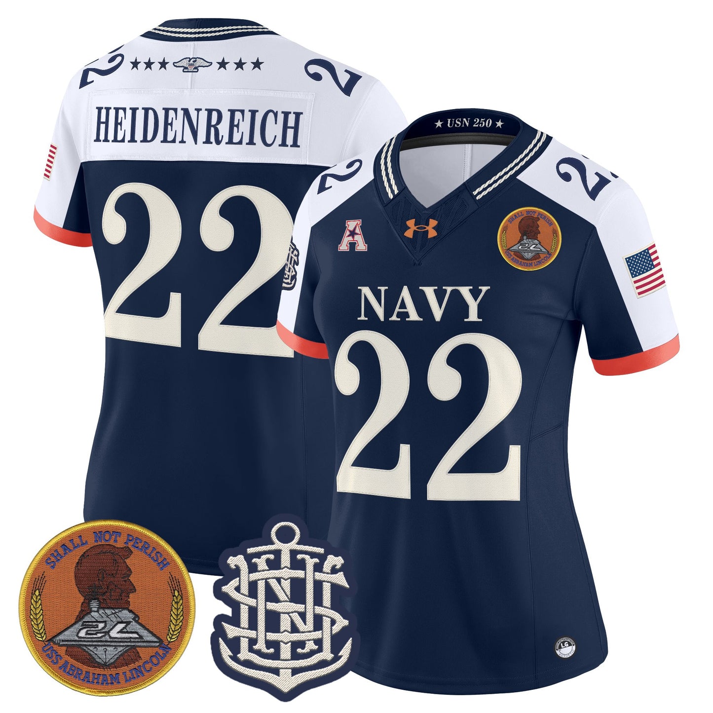 Women's Navy Midshipmen 250th Anniversary Vapor Limited Jersey - Stitched