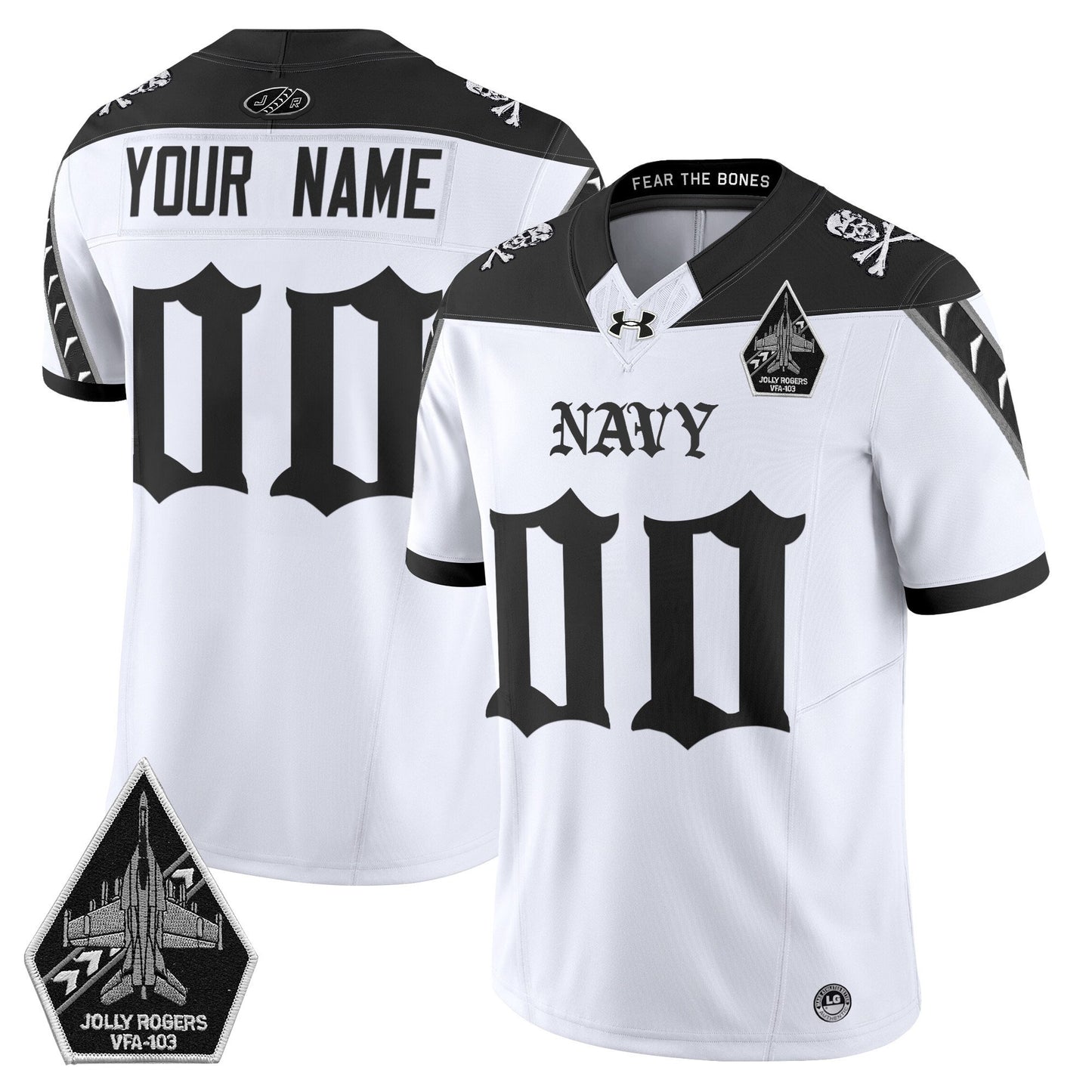 Navy Midshipmen 'Jolly Rogers: Gothic Squadron Edition' Vapor Limited Custom Jersey - All Stitched